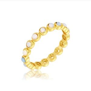 14k Gold Plated Opalite Eternity Ring